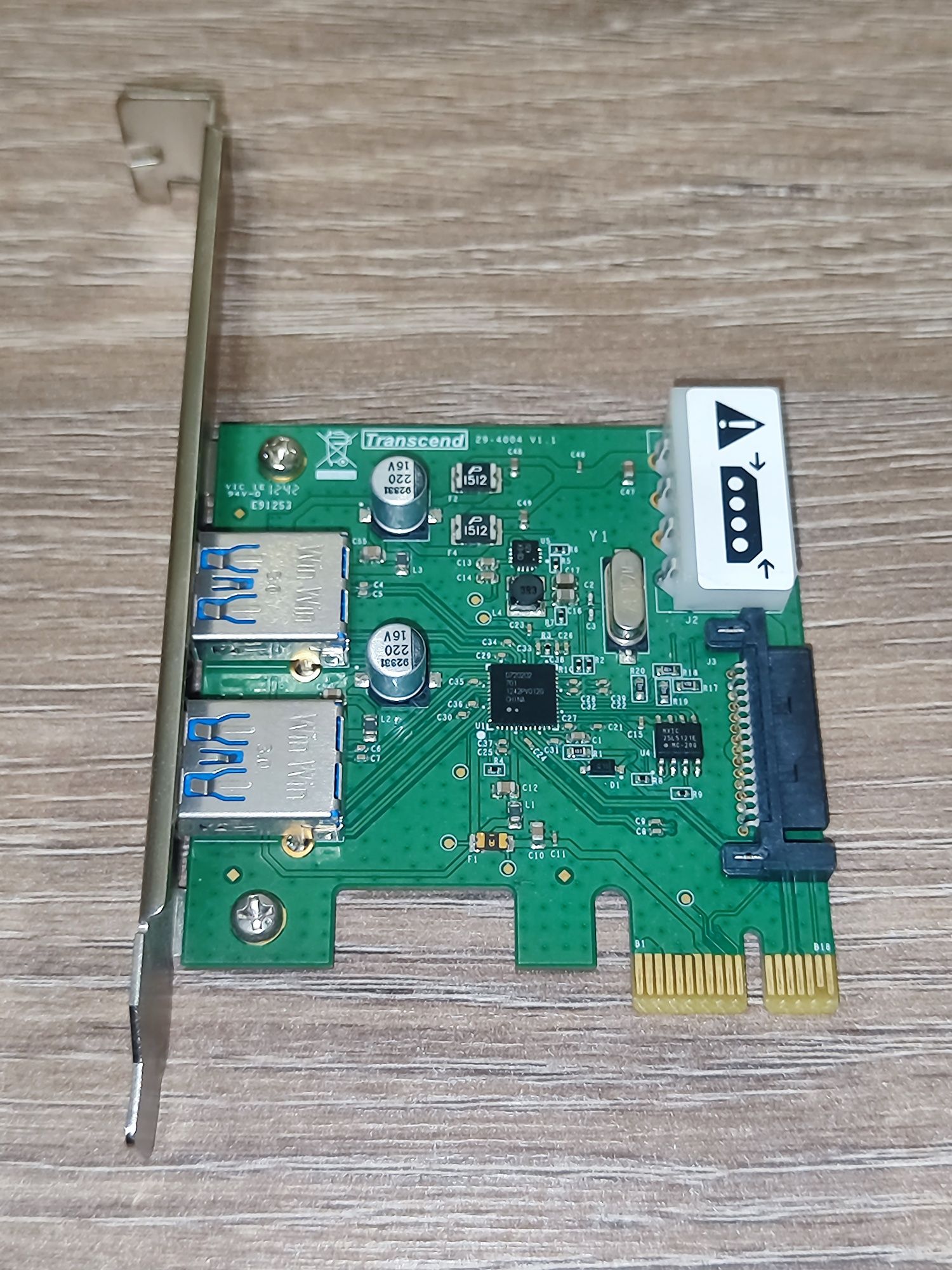 Адаптер 2×USB3.0 PciE Transcend
