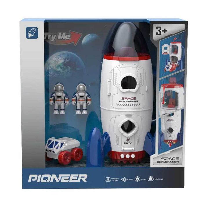 Set Cosmic de Explorare 3 in 1, Racheta Spatiala, Rover si 2Astronauti