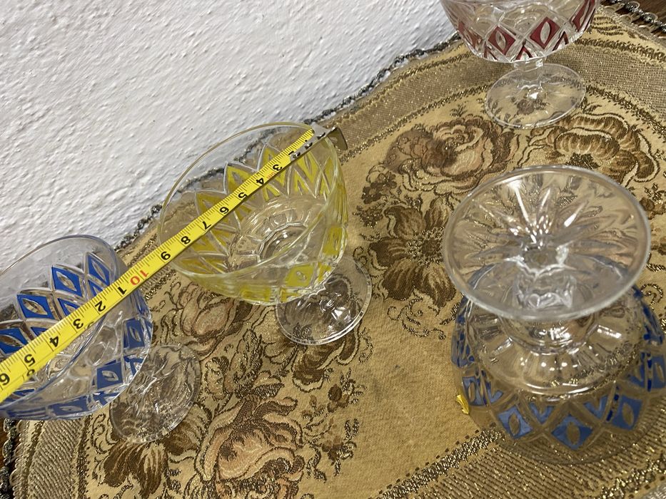 Винтидж кристални чаши 1950 1970 ръчна украса колекция