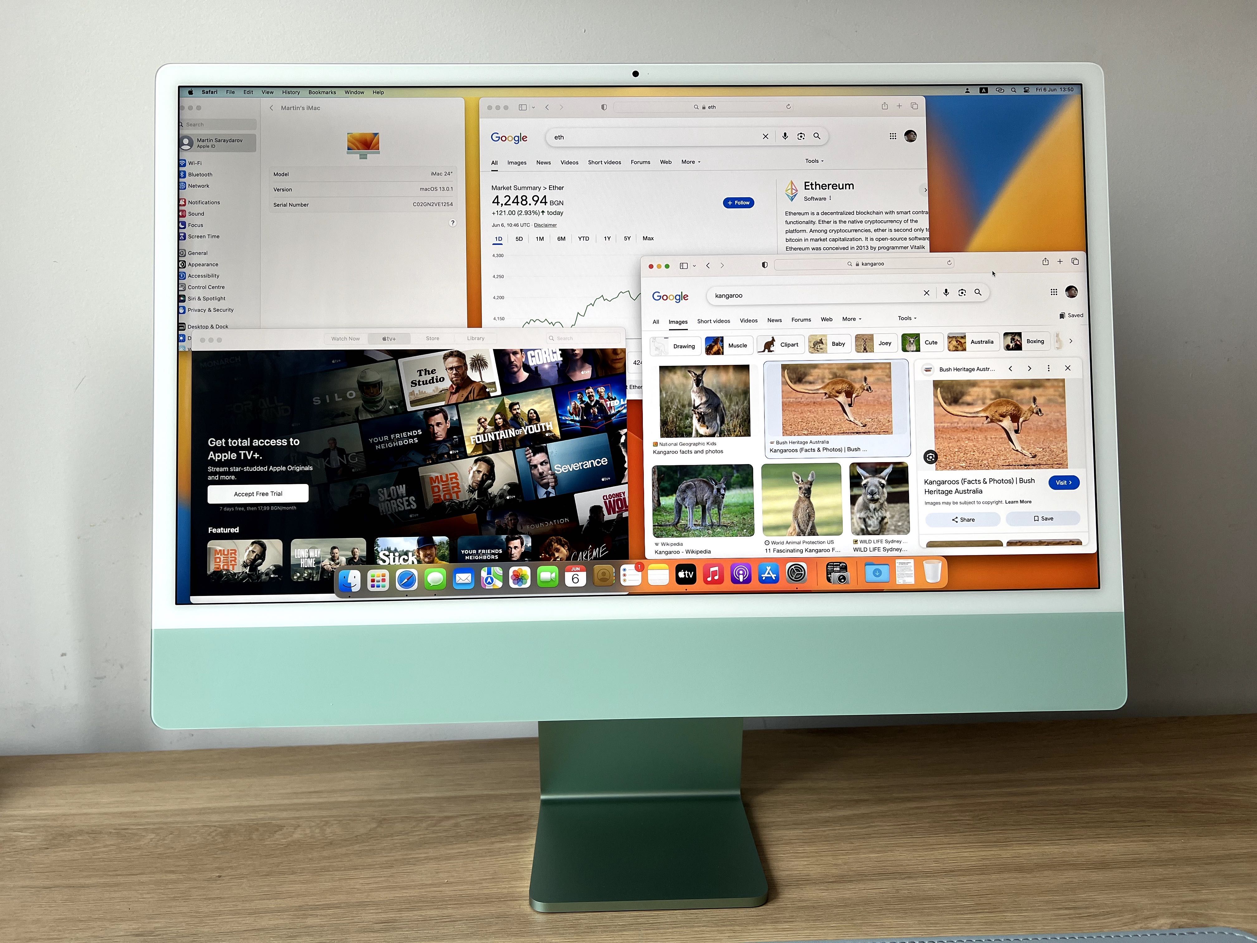 Перфектен iMAC M1 + Уникален 4.5K Екран + Пълен Комплект