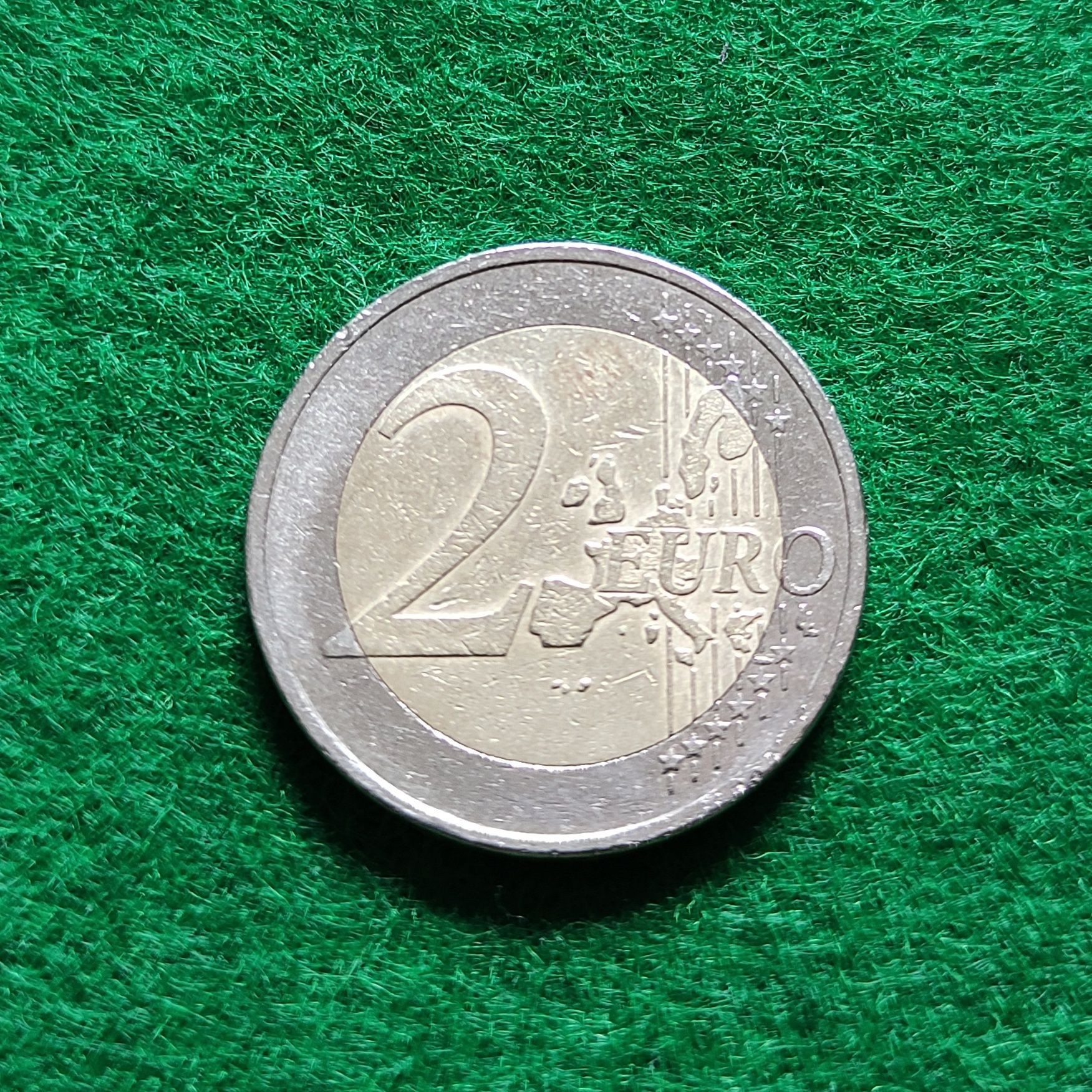 Moneda 2 Euro foarte rară. Defect de ștanțare (an 2002)