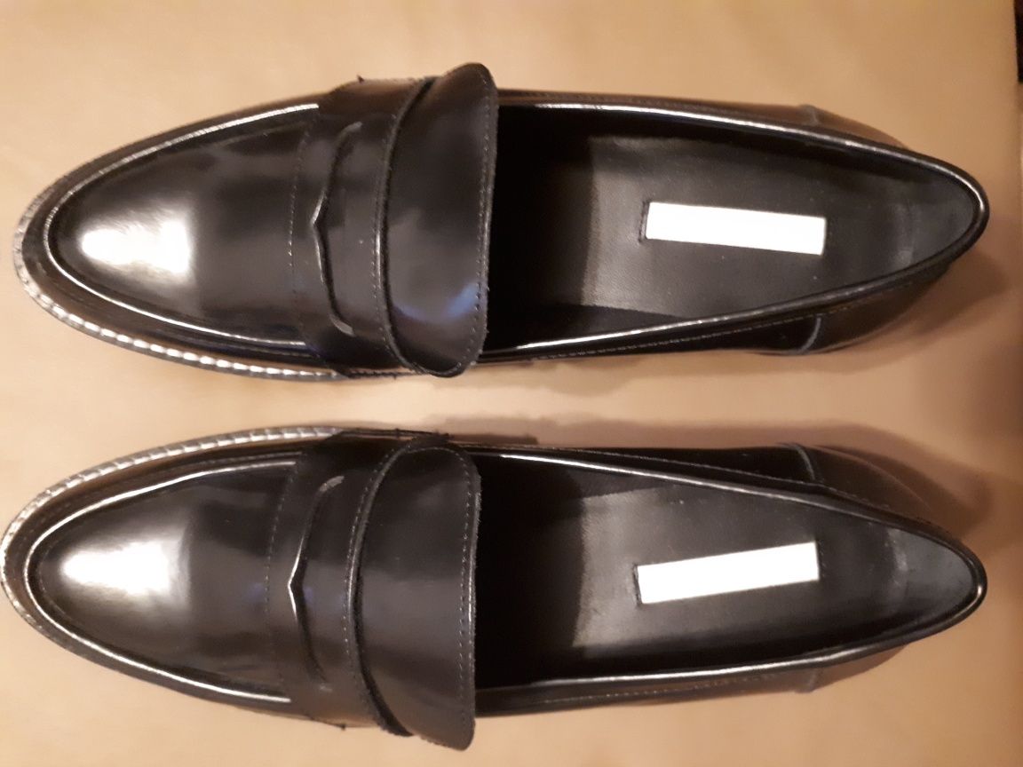 Pantofi loafers mocasini piele naturala dama H&m marimea 37