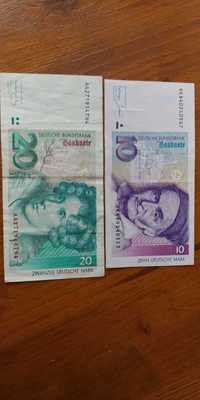 Bancnote 10 si 20 deutsche mark