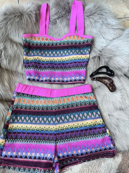 Дамски плетен комплект бохо с подарък две шноли за коса