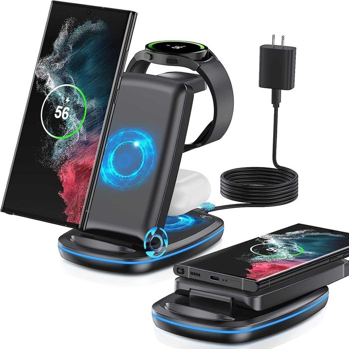 Безжично зарядно устройство 3 в 1,,Samsung,iPhone,Huawei,Xiomi
