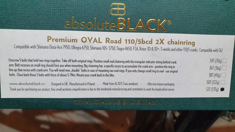 Absolute Black Ovale 52/36