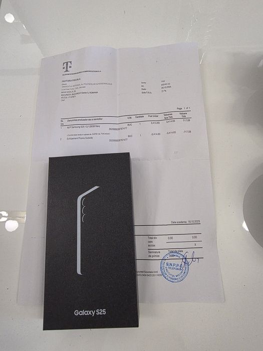 Samsung s25 5G Navy 128Gb NOU Sigilat Factură 2 ANI GARANȚIE