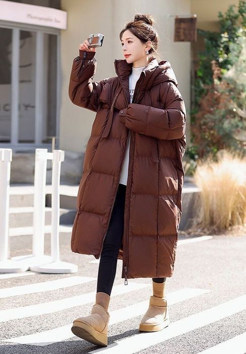 Женский пуховик женская куртка длинная теплая с капюшоном