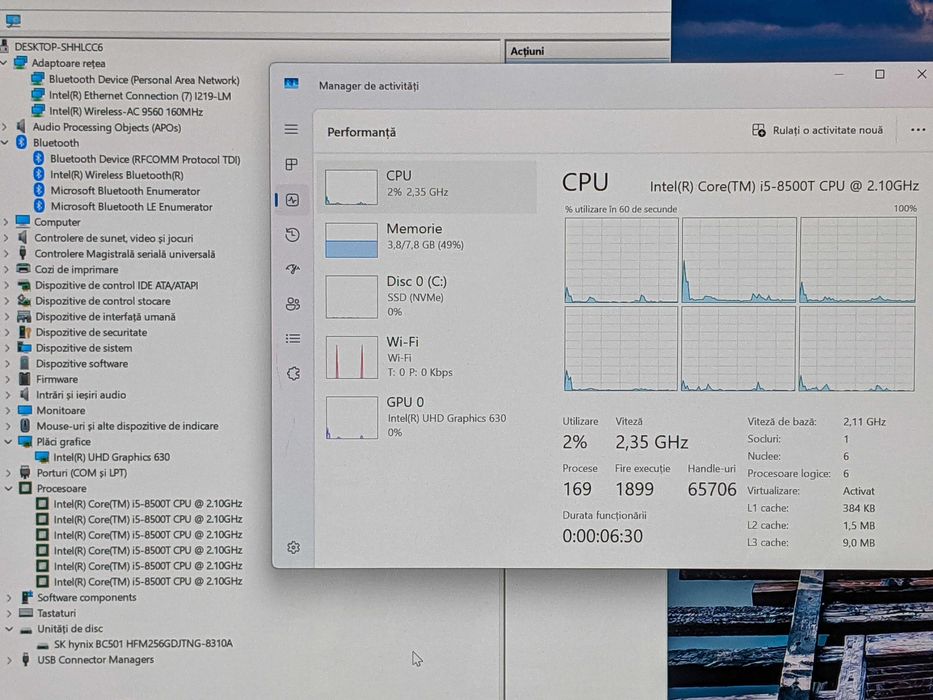 HP ProDesk 600 G5 Mini PC, Intel Core i5-8500t 3.50 GHz, SSD 256 GB