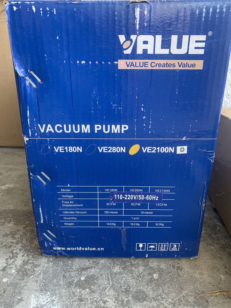 Pompa value ve2100n d vacuum vid freon 2 trepte 283L/min 10CFM 1cp nou