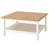 HEMNES
Măsuță cafea, vopsit alb/maro des, 90x90 cm, noua, asamblata