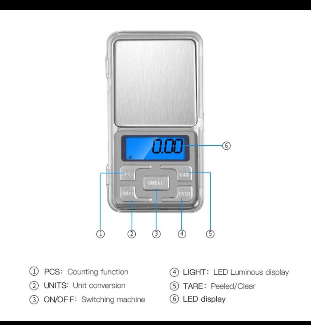 Mini cântar digital 500g de înaltă precizie  cu LCD  pentru bijuterii