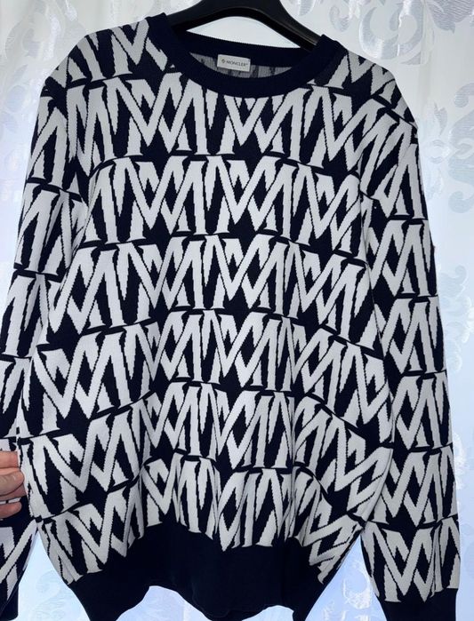 Pulover Moncler original – ediție boutique rară, model geometric