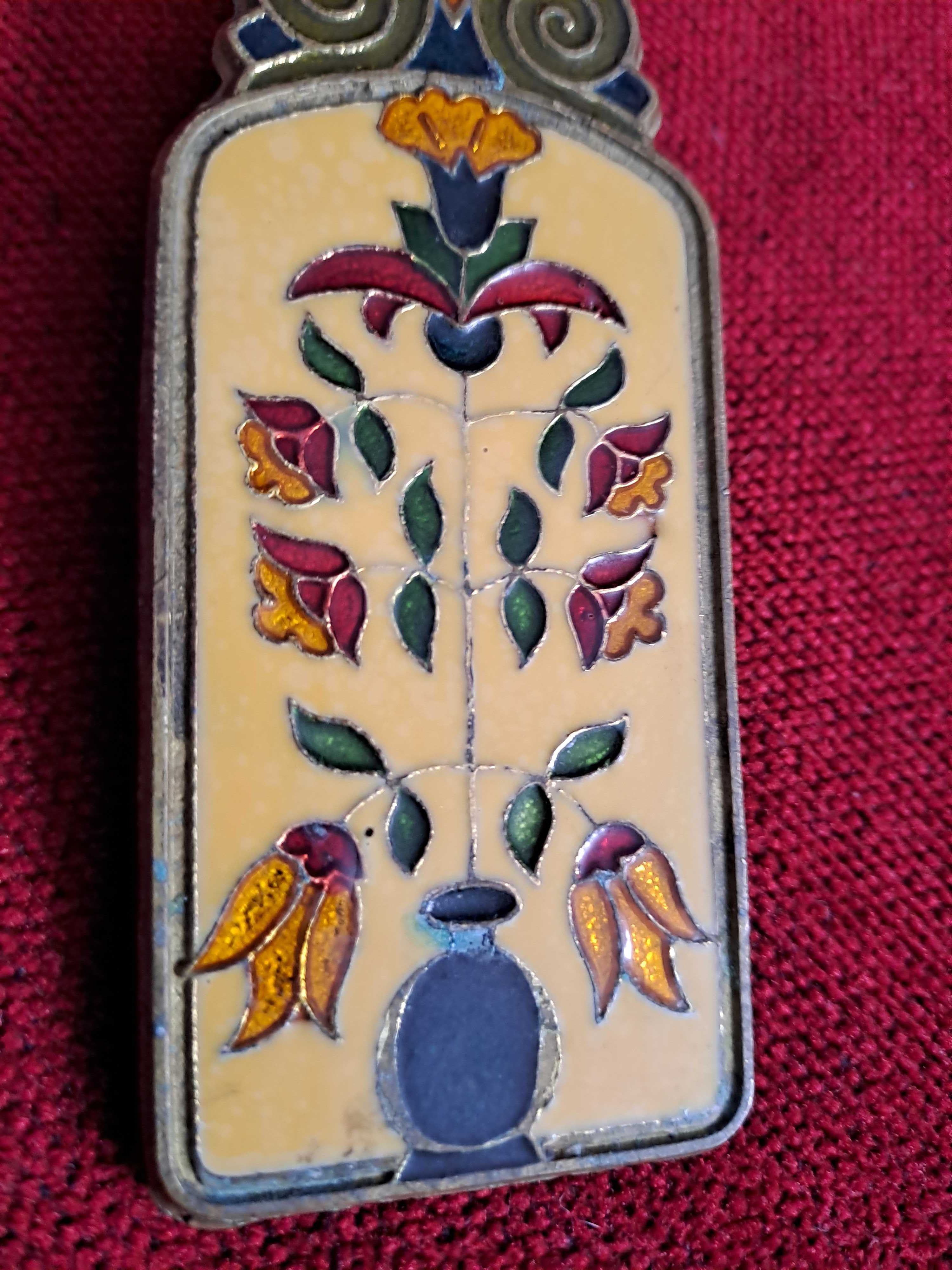 clema art deco stil cloisonne bronz emailat