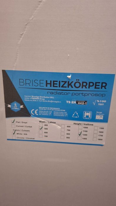 Calorifer vertical/port prosop Brise 120×50 cm