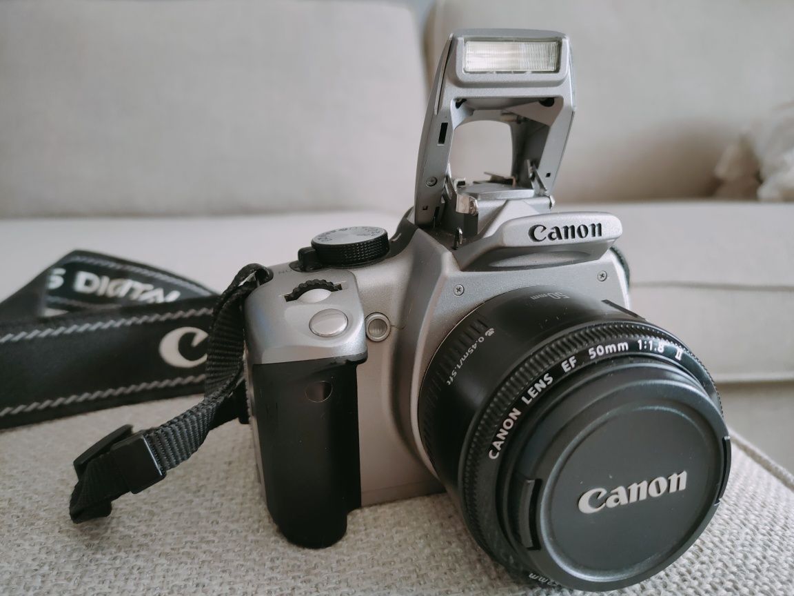 Зеркальный фотоаппарат Canon 350d + объектив Canon EF 50 mm f/1.8
