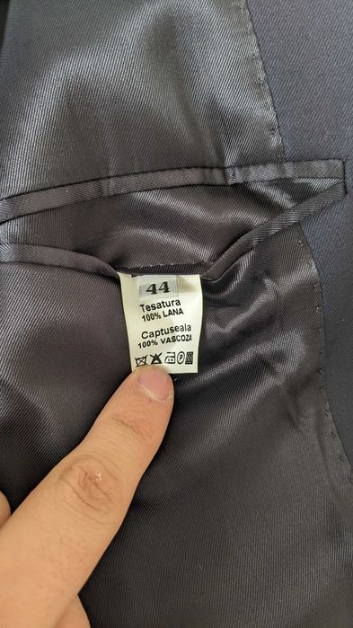 Costum elegant bleumarin, 100% lana, Marime: S / EU 44-46