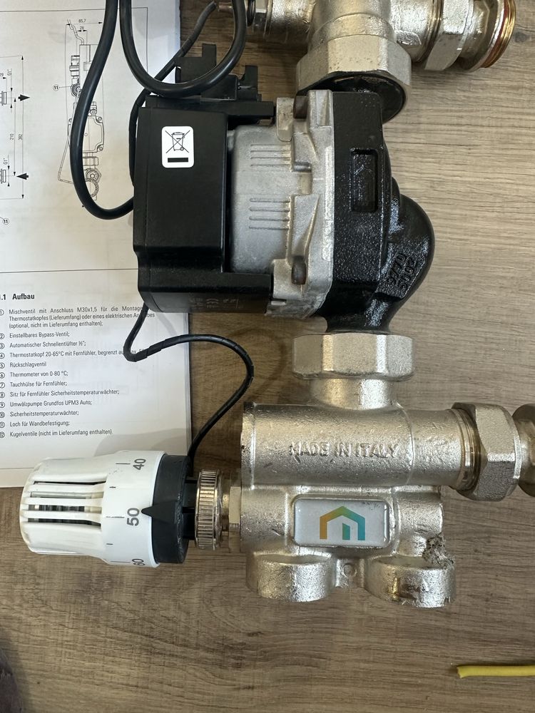 Grup pompare si amestec Purmo TempCo fix eco 3 cu pompa Grundfos
