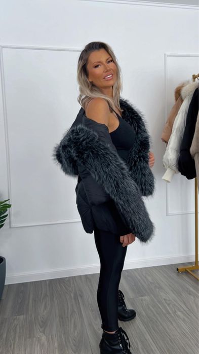 Geaca dama marimea L, umplutura puf de gasca deosebit de calduroasa