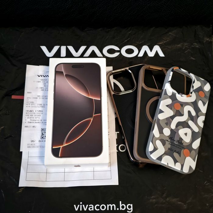 КАТО НОВ 99% 256GB iPhone 16 Pro Max Гаранция Vivacom 2026 Desert
