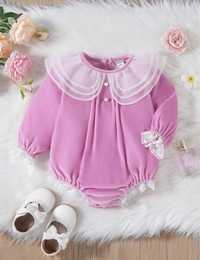 Body/romper deosebit, nepurtat, catifea, guleraș decorativ, 18-24l, 92