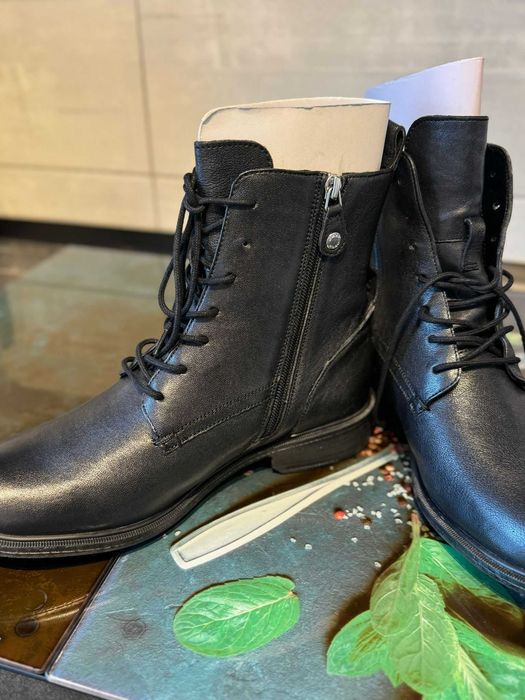 Ghete Barbati Piele Naturala GEOX Respira D16LQA - 41, Negru