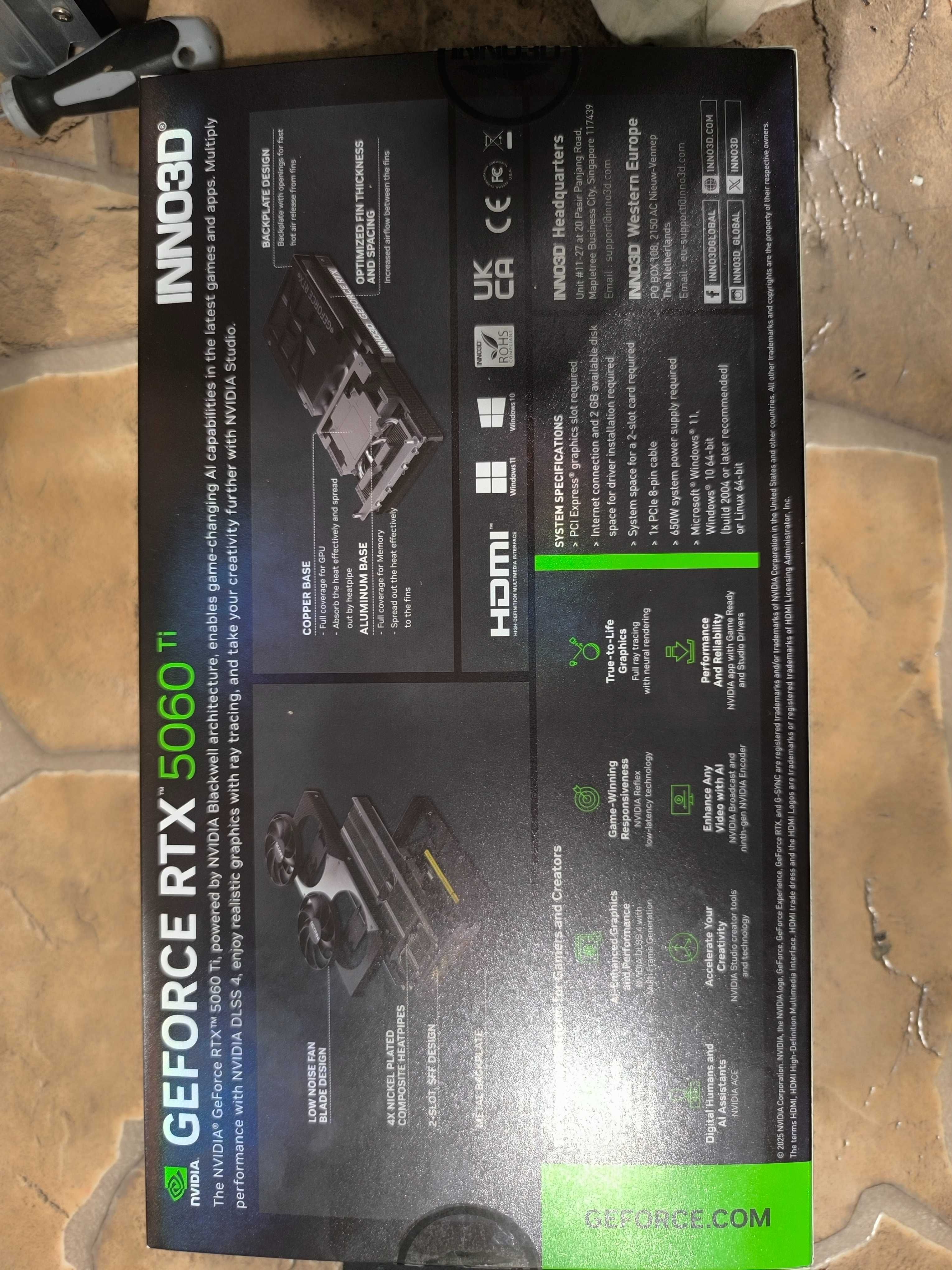 Кутия от видеокарта rtx 5060ti inno3d