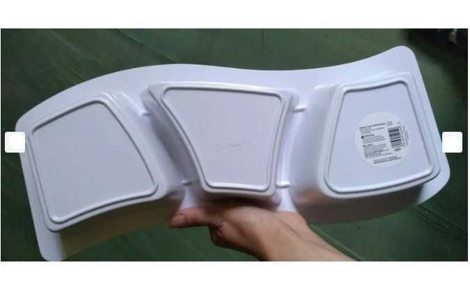 Bol/Castron/Recipient triplu Festiv servire snacks/ alune/ biscuiti