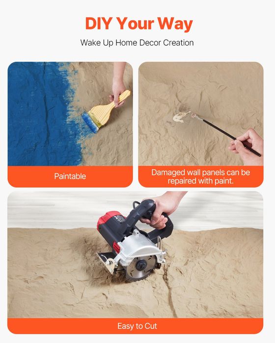 Panouri 3D Perete,4 Buc,1219x609mm,Imitatie Piatra,Galben