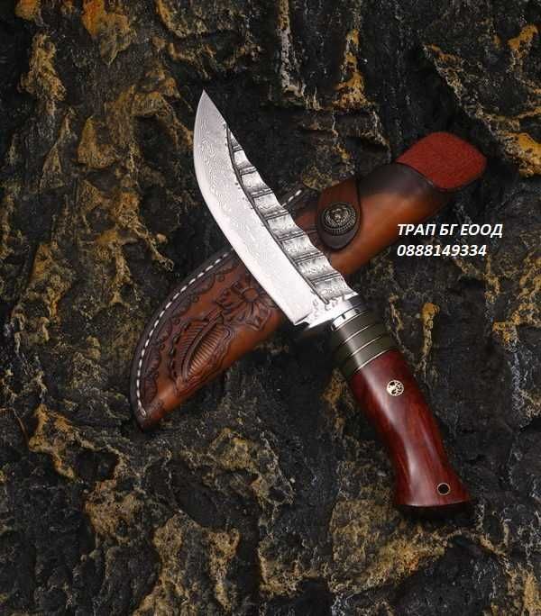 Ловен нож DMK-31 Дамаскова стомана VG10 и Абанос Кожа