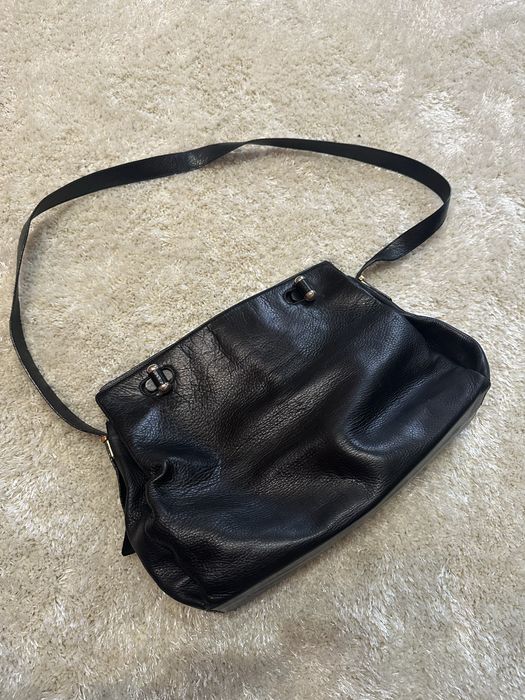 Desmo Geanta poșetă piele naturală neagră