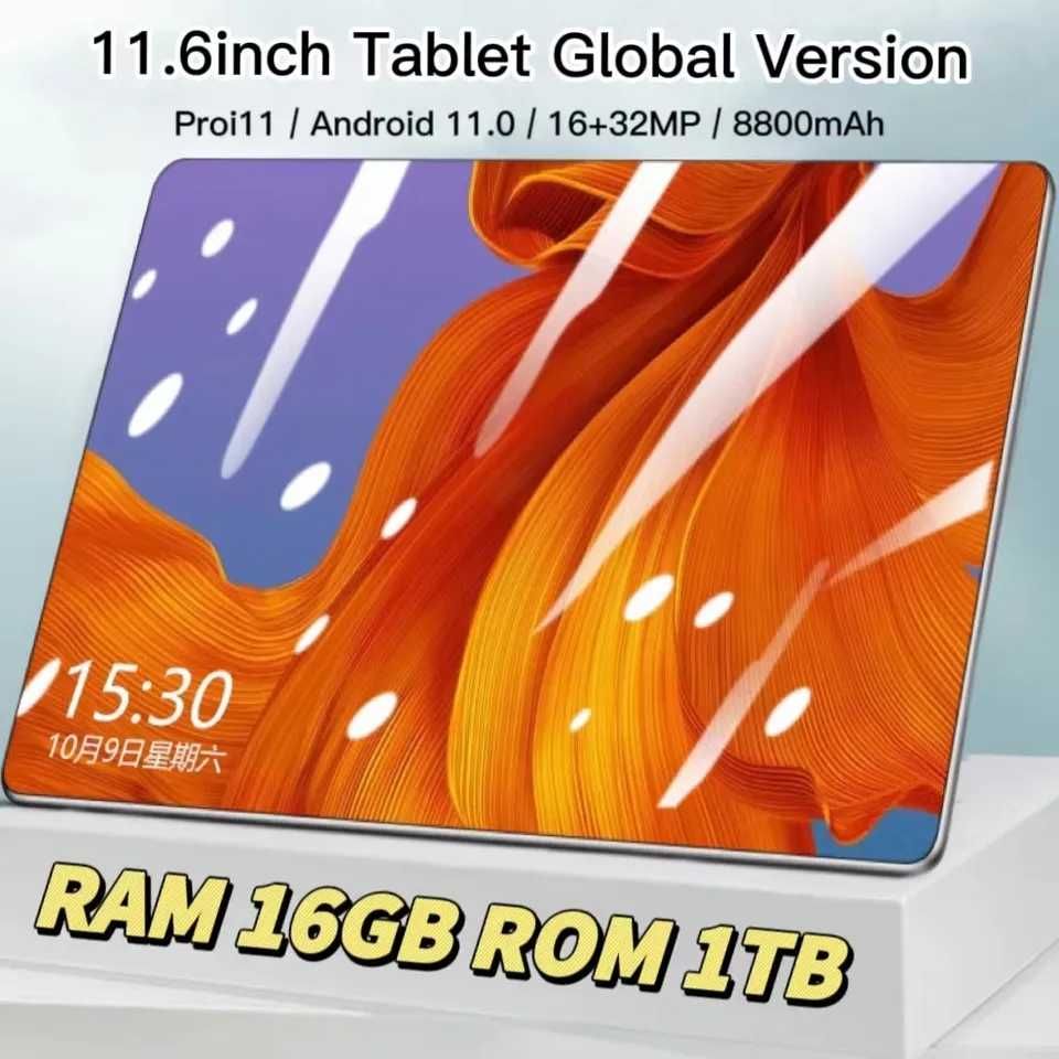 Tableta 10, 11, 12, 14 inch, 16GB/1TB cu memorie externa SSD 128TB