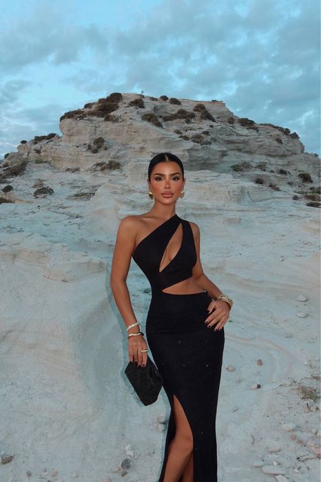 Официална дълга рокля с брокат