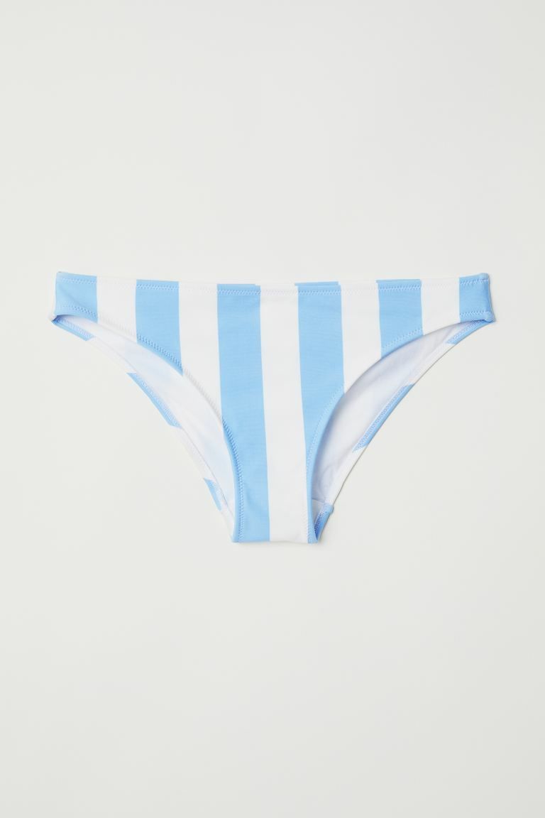 Slip costum de baie H&M albastru cu alb dama