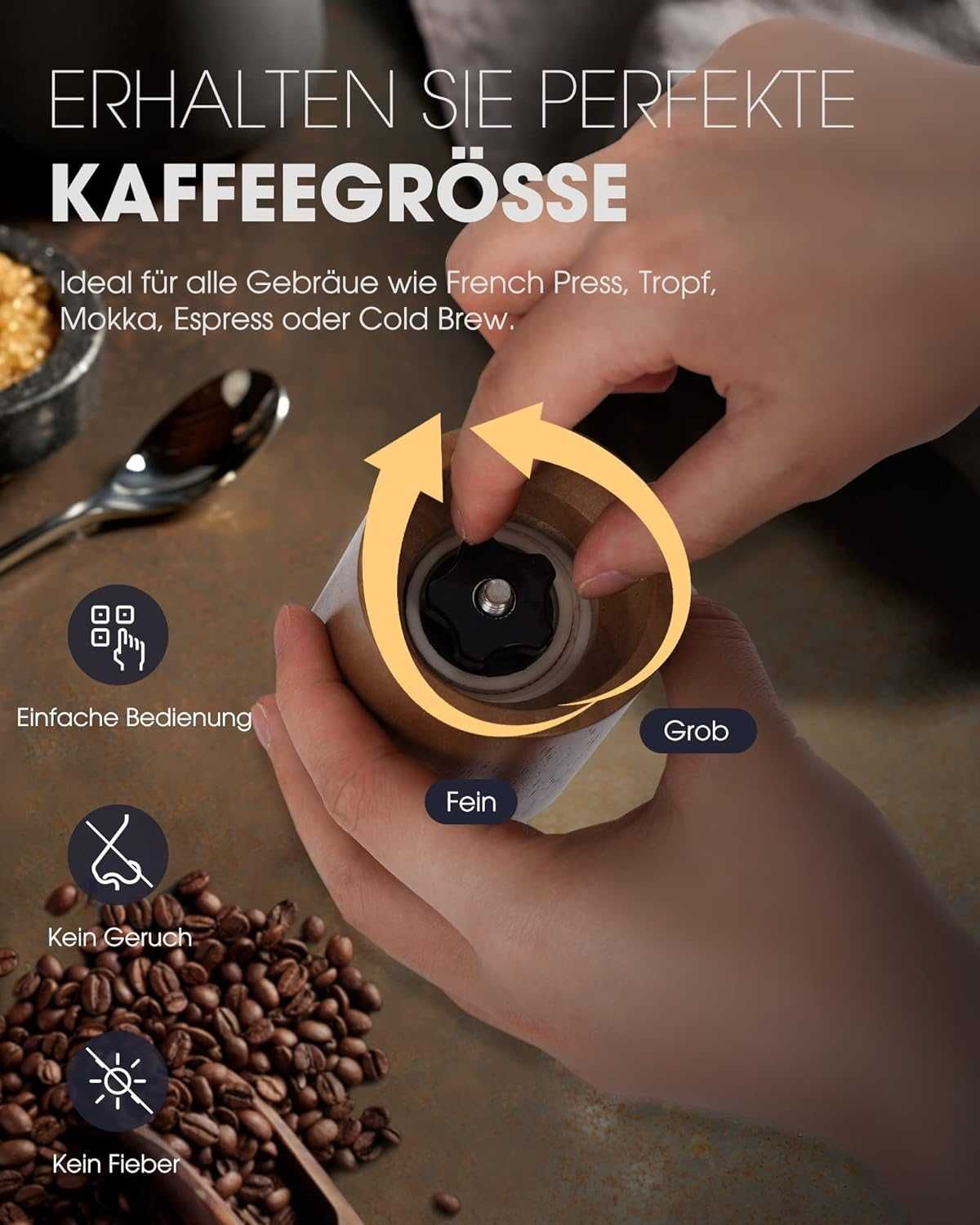 Ръчна мелница за кафе POLIVIAR Manual Coffee Grinder