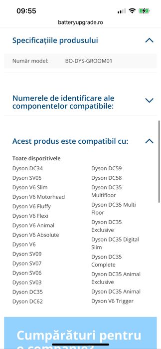 Perie Aspirator Dyson | NOUA