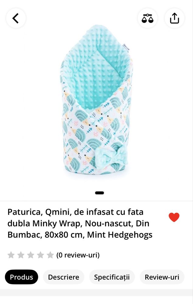 Paturica de infasat cu fata dubla