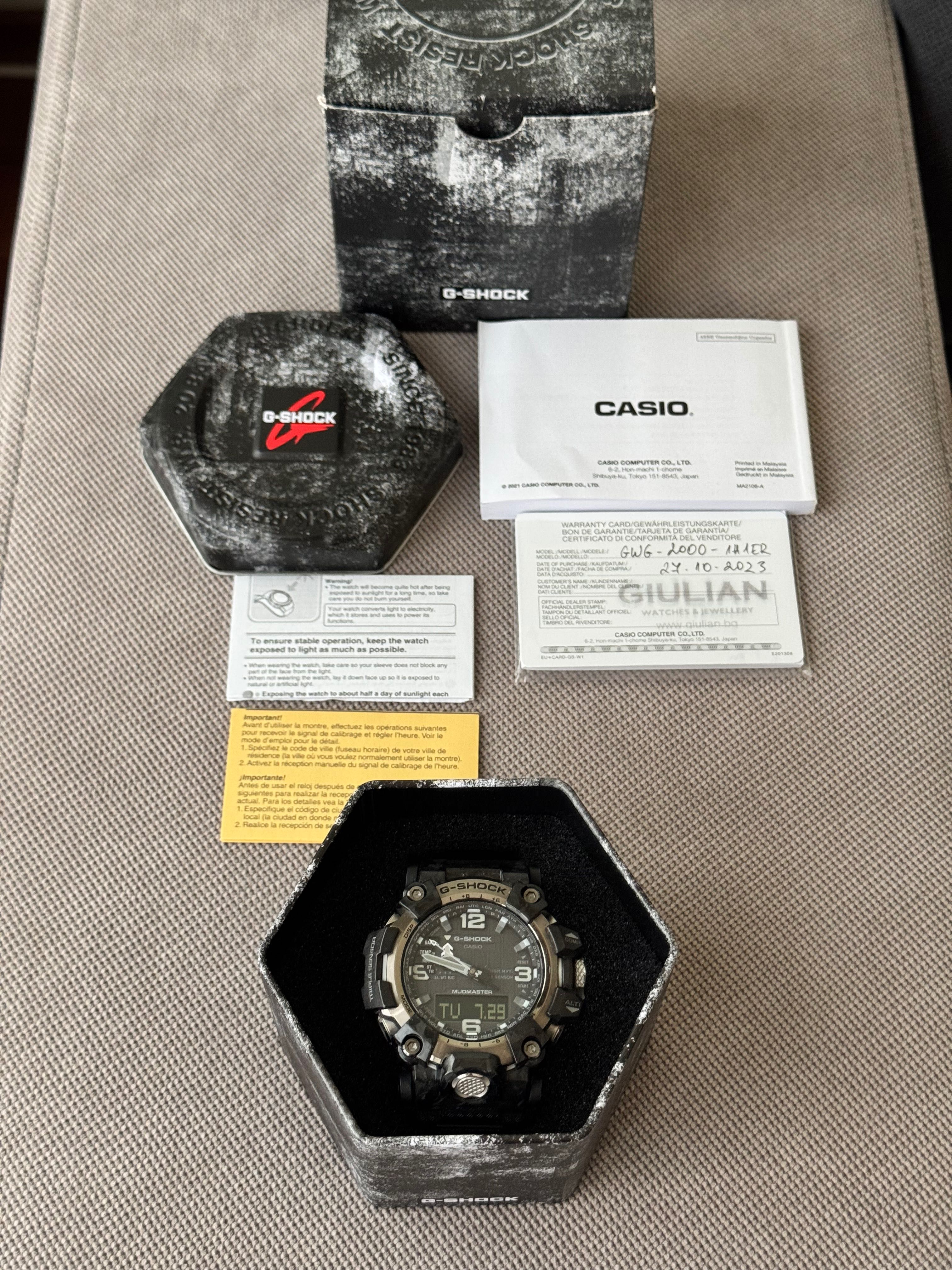 Като Нов Casio G-Shock Mudmaster GWG-2000-Гаранция.