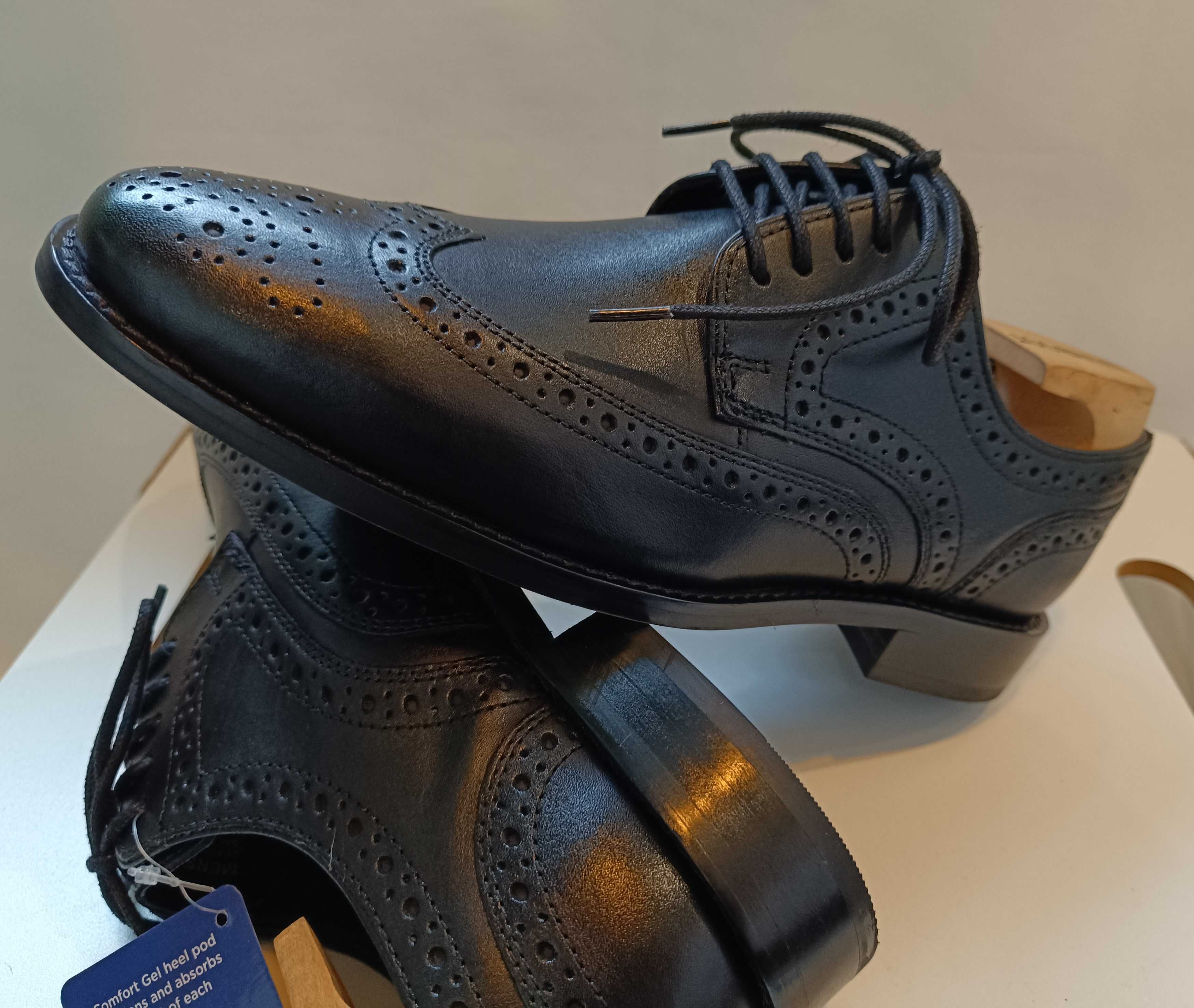 Pantofi derby 40 40.5 brogue premium Nunn Bush NOI piele naturala