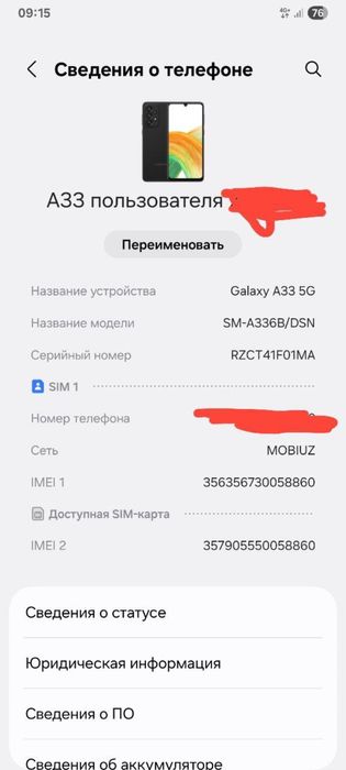 Samsung A33 5G ideal holatda