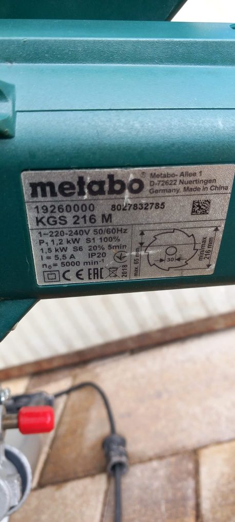 Circular culisant Metabo kgs 216 m