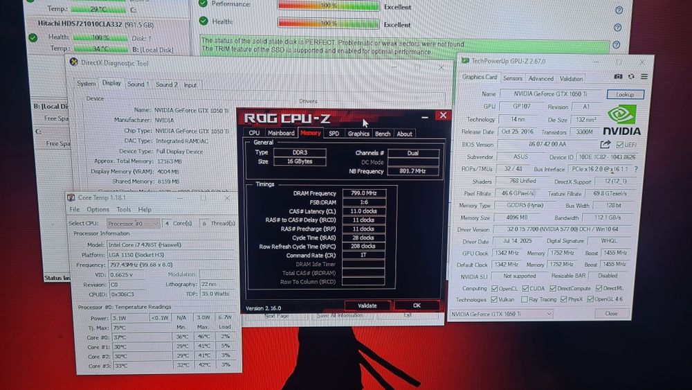 Unitate PC Gaming COOLER MASTER I7 4785 video 4GB GTX 1050TI 16GB RAM