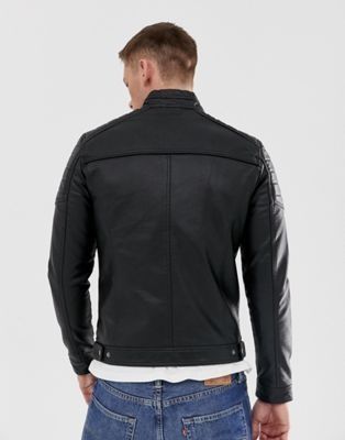 Мъжко спортно елегантно кожено яке Jack Jones