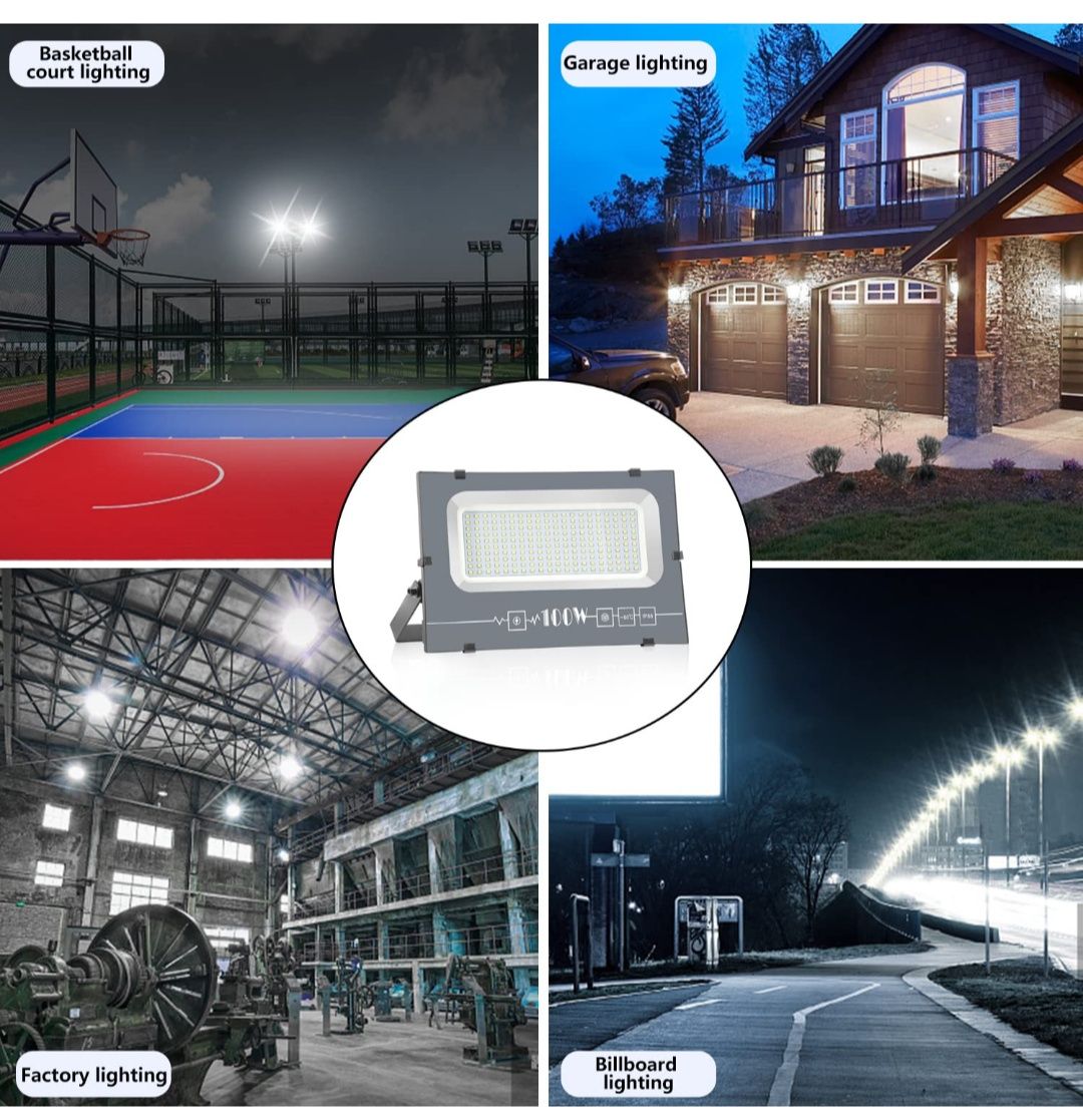 Proiector LED Exterior 600W – 60000LM, lumină rece, IP65
