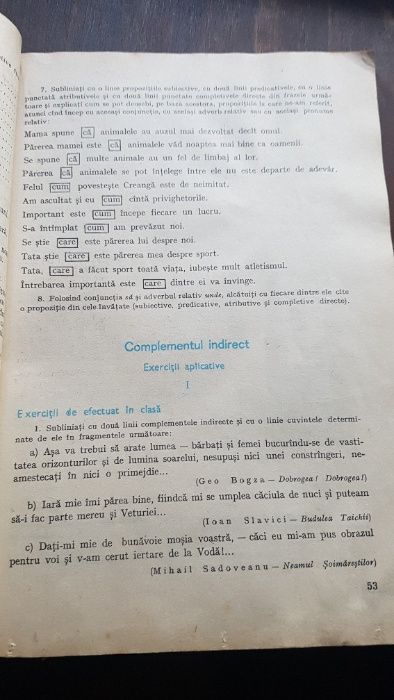 Vand manual de gramatica romana cls. 8-a din 1975  | Invatamant