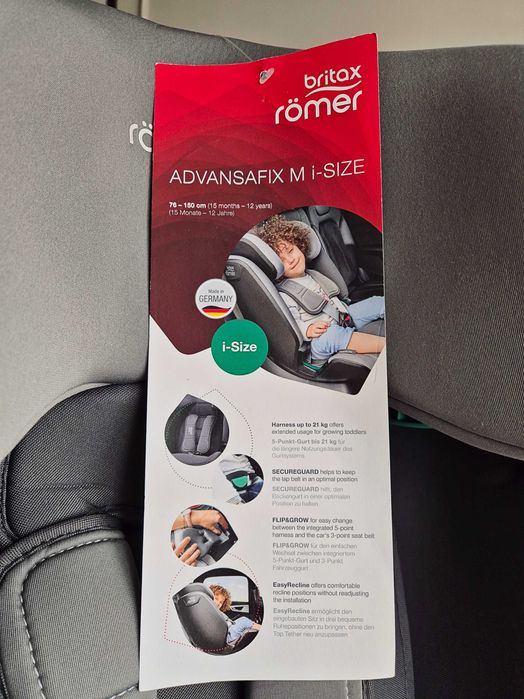 Ново столче Britax Römer Advansafix M i-Size (15мес - 12год) с ISOFIX