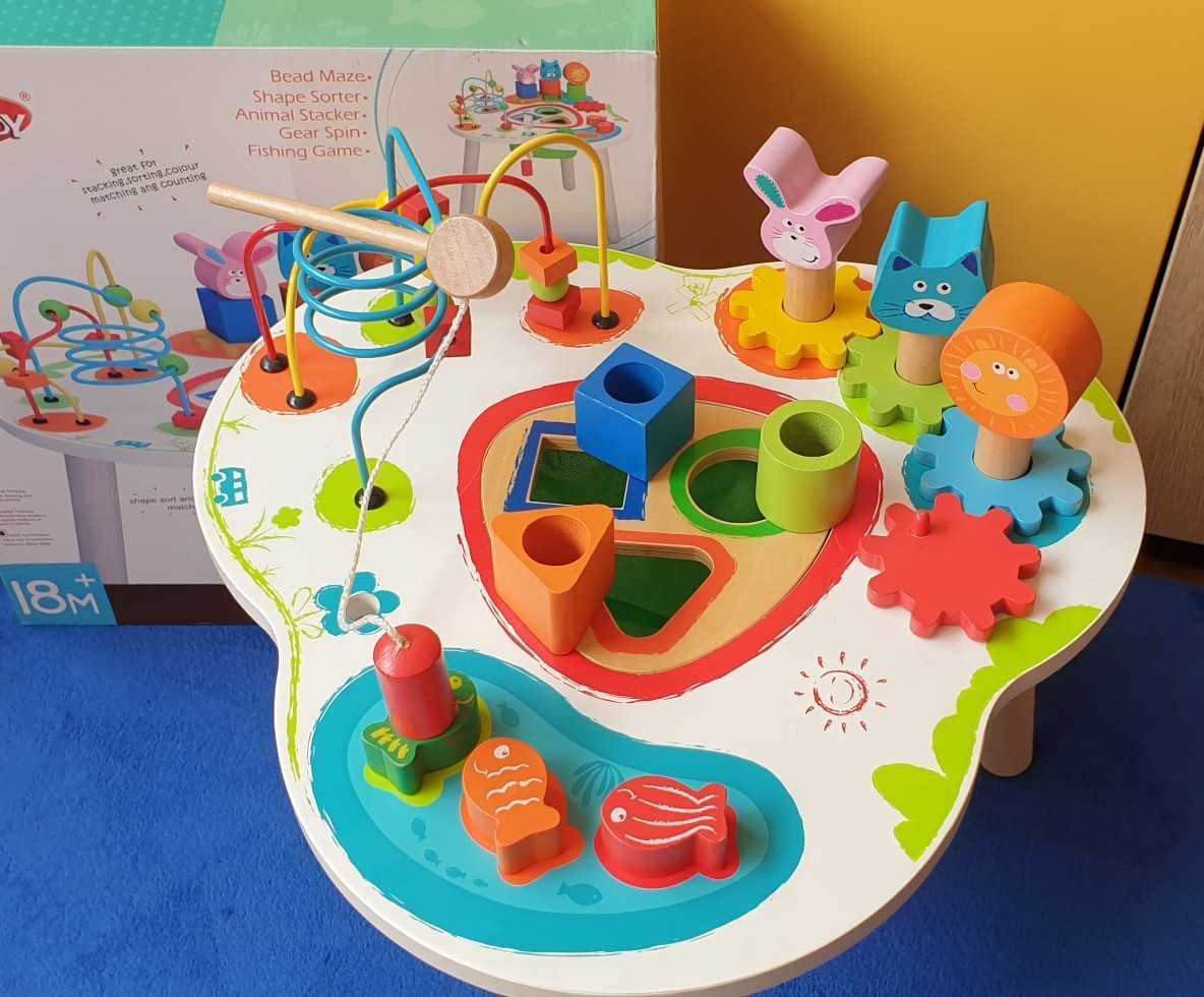 Многофункционална детска дървена маса за игра Acool Toy