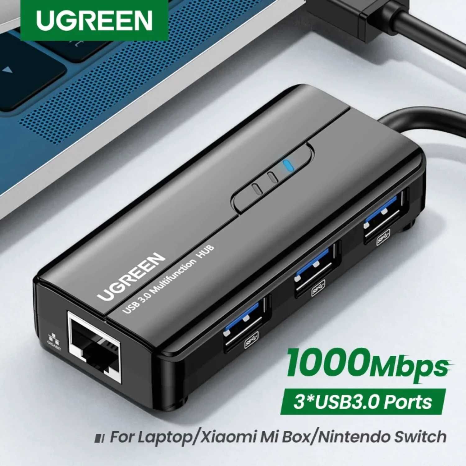 UGREEN USB 3.0 Hub with Gigabit Ethernet - Концентратор Hub Хаб