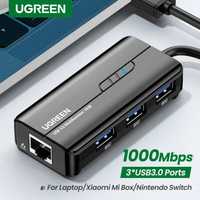 UGREEN USB 3.0 Hub with Gigabit Ethernet - Концентратор Hub Хаб