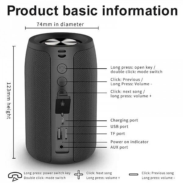 ZEALOT S32 TWS Bluetooth Портативная колонка